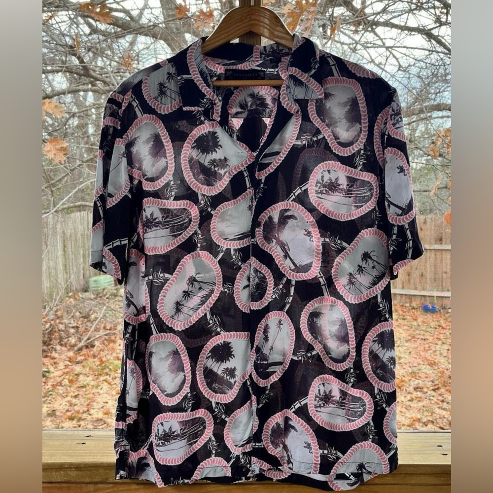 AllSaints | All Saints tropical palm tree shirt, size Large